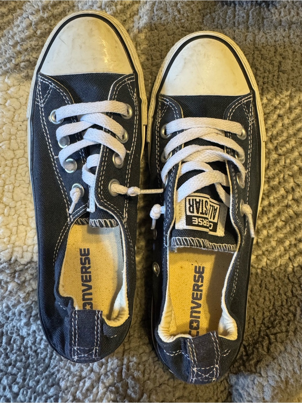 Converse Shoreline Navy Low Top Sneakers - slip On